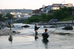 釣りをする様子