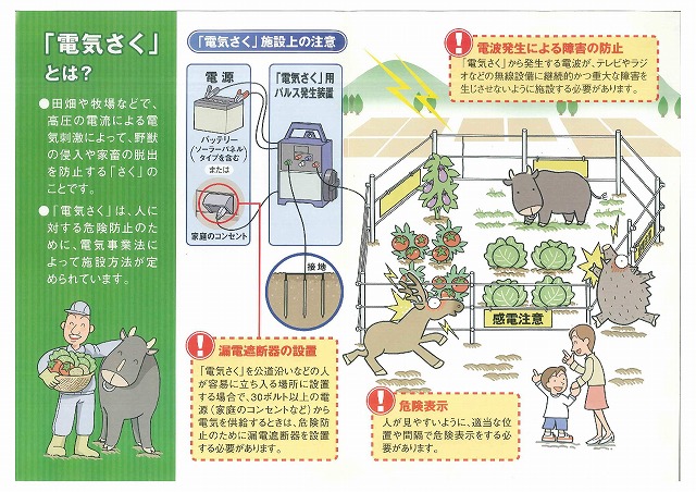 鳥獣害対策用の電気さくについてのパンフレット2